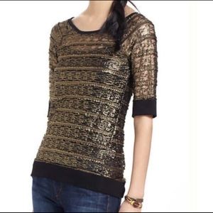 Sanctuary Clothing Firm Gold Lace Top